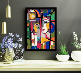 Wallity Cuadro Decorativo Enmarcado Multicolor 38 x 53 cm